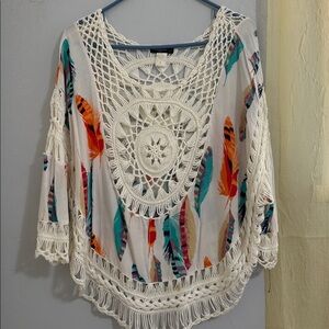Bohemian Crochet Feather Top